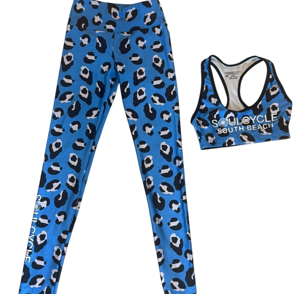 Goldsheep Blue and Black Leopard Print set